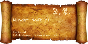 Wunder Noémi névjegykártya